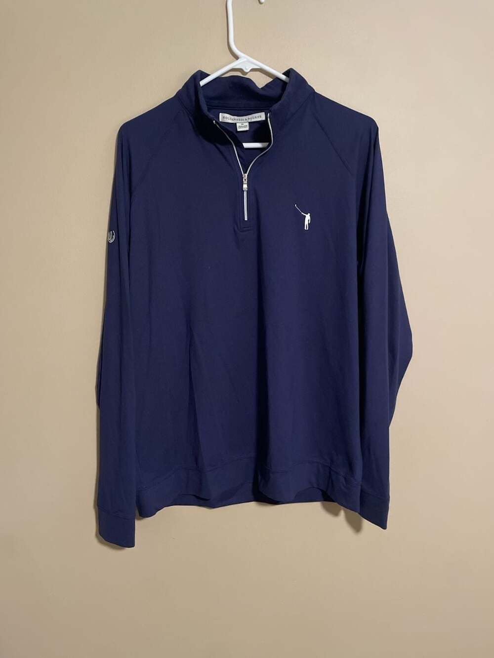 Holderness & Bourne 1/4 Zip Pullover Size M Navy Blue Golf Sweater